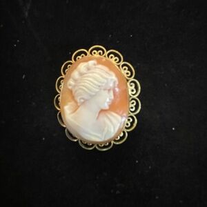 12i Gold Filled Brooch Pendant Cameo